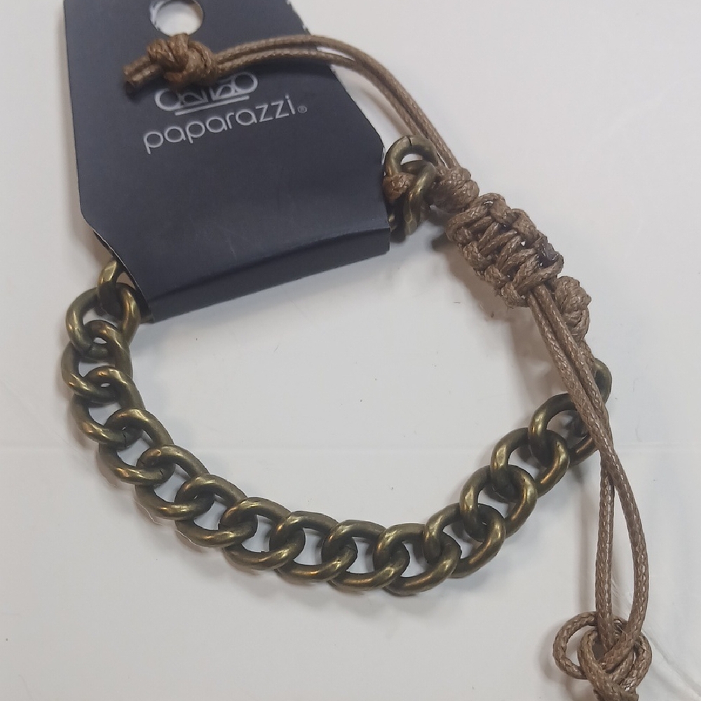 Paparazzi Antique Brass Chain Bracelet For Men